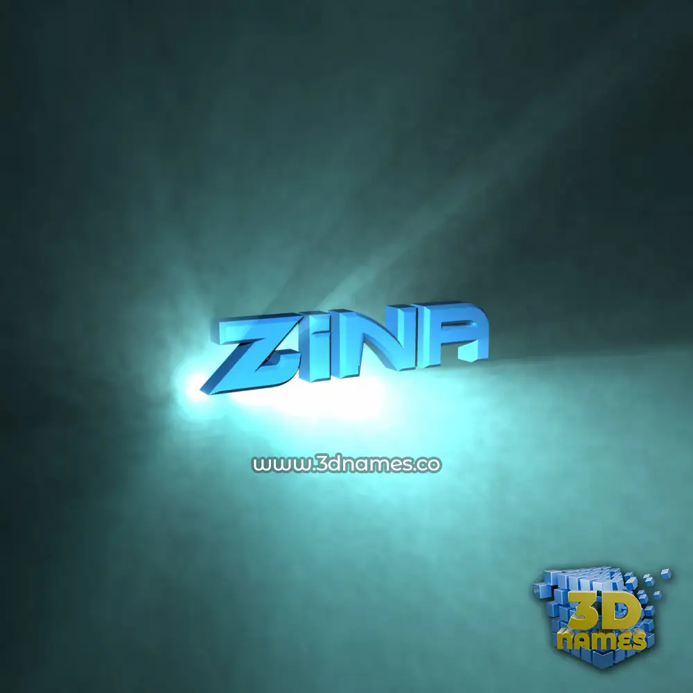 zina in Light Shine style - 3D name wallpaper