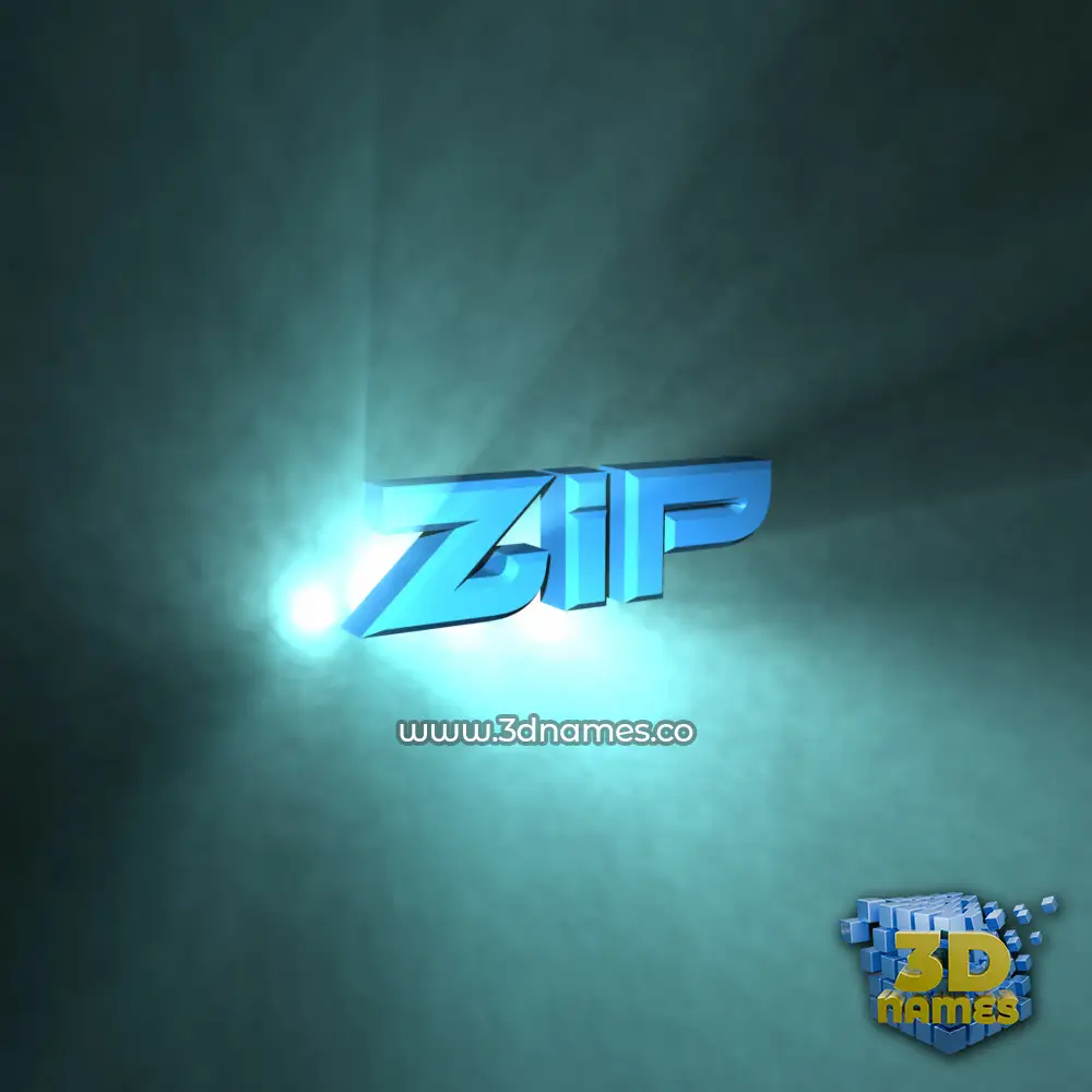 zip in Light Shine style - 3D name wallpaper
