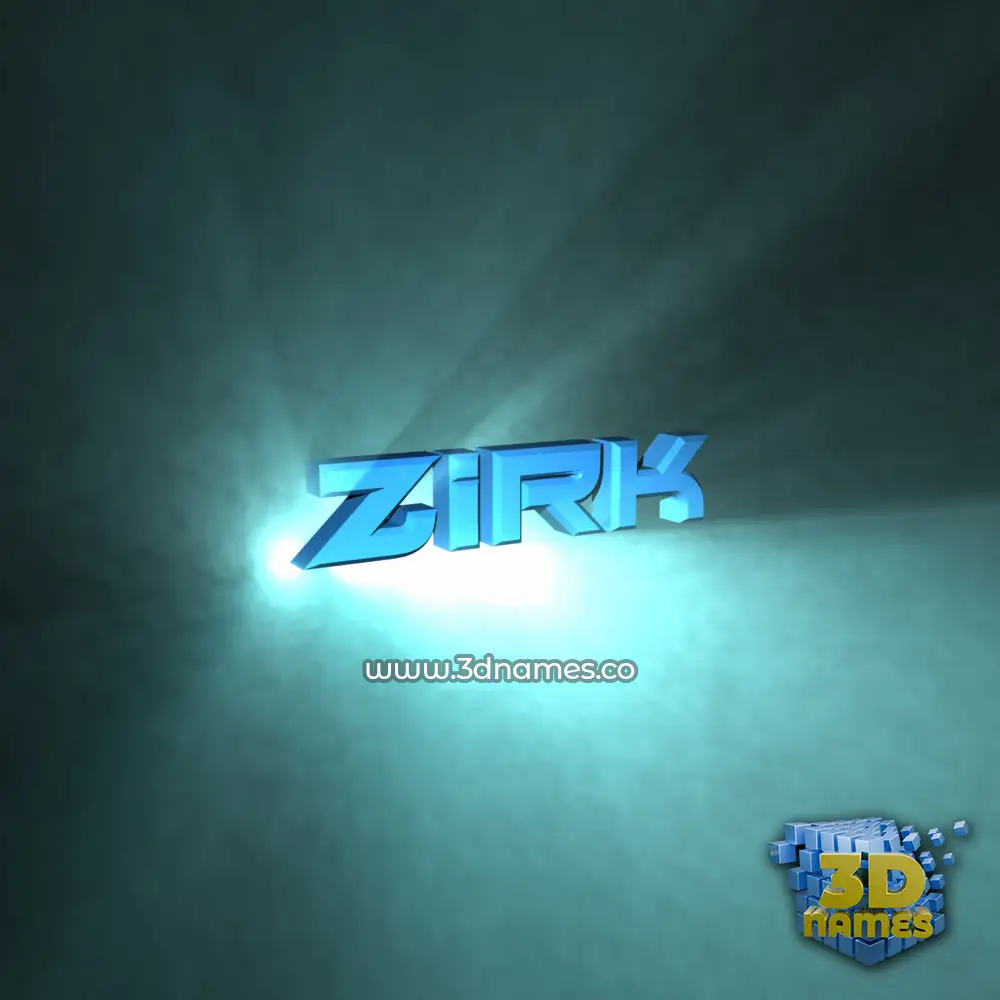 zirk in Light Shine style - 3D name wallpaper