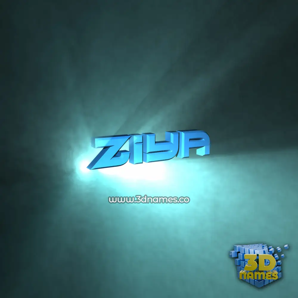 ziya in Light Shine style - 3D name wallpaper