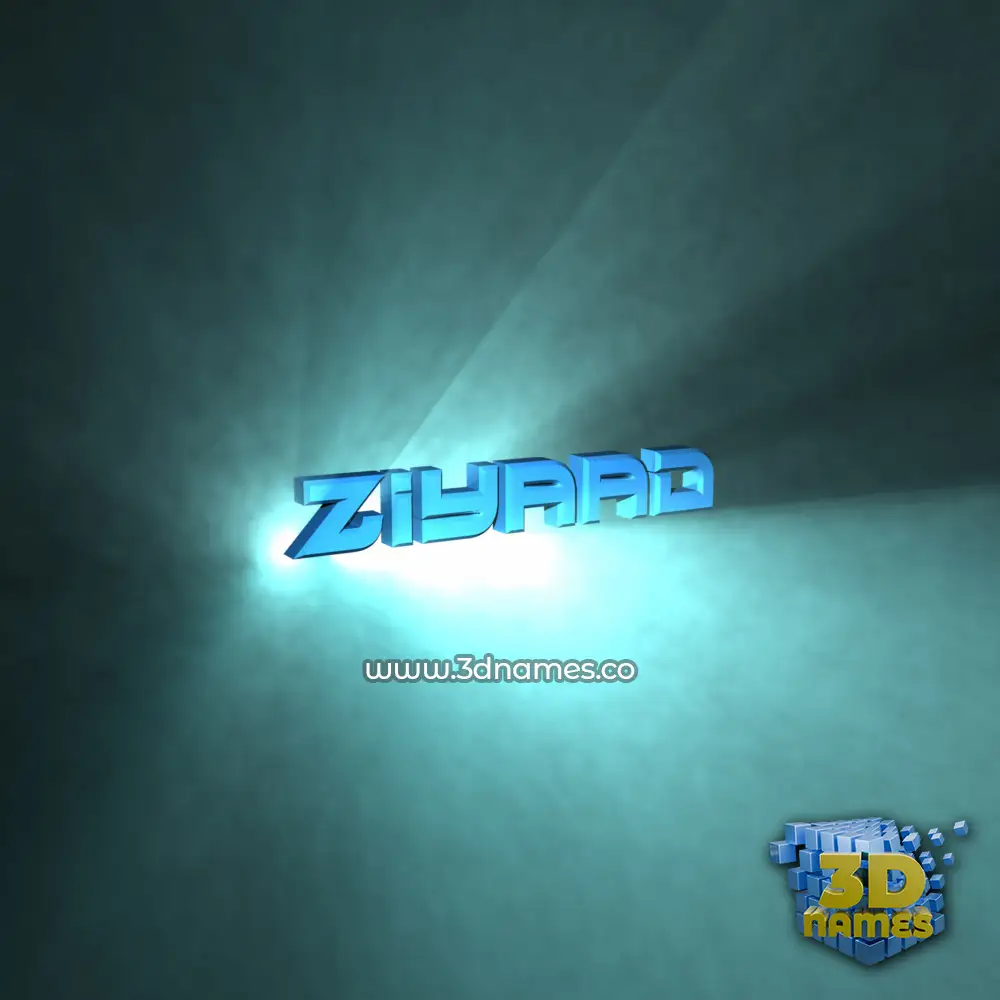 ziyaad in Light Shine style - 3D name wallpaper
