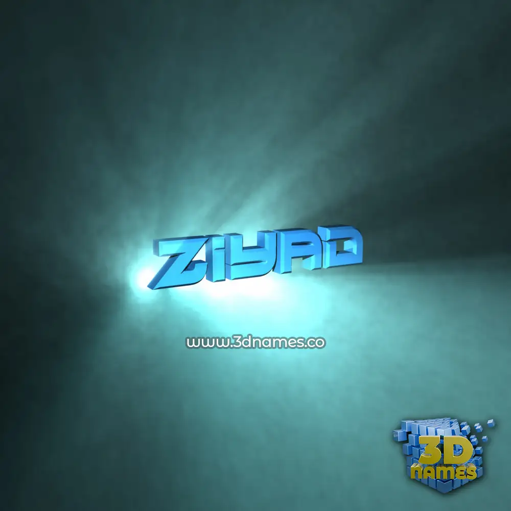 ziyad in Light Shine style - 3D name wallpaper