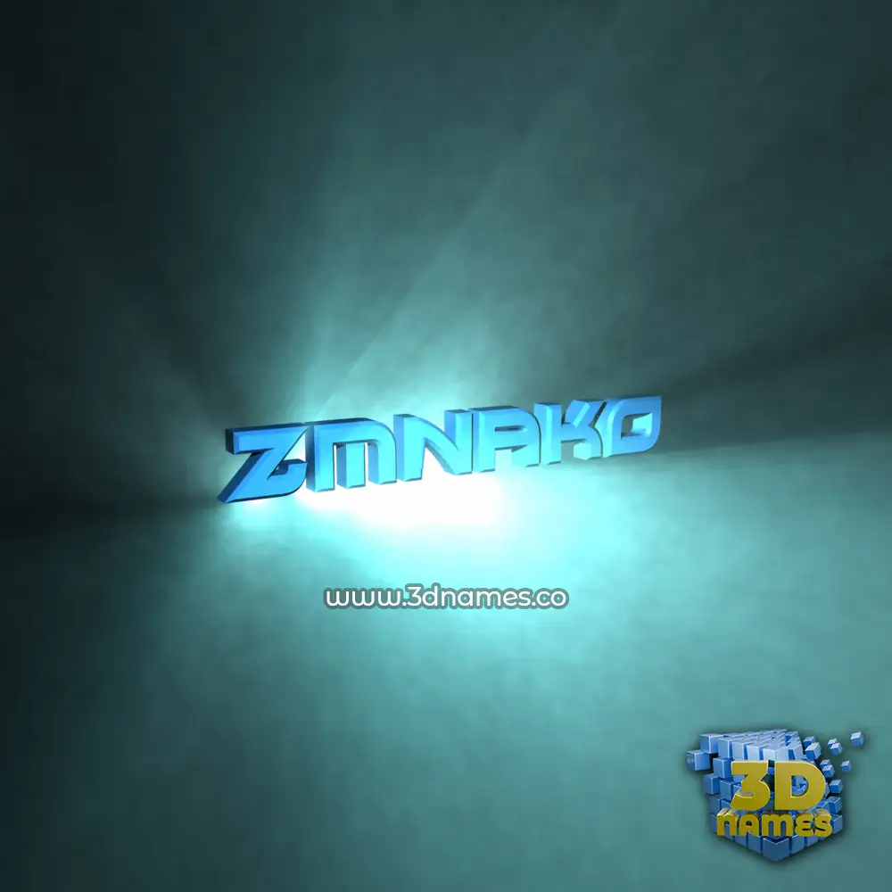 zmnako in Light Shine style - 3D name wallpaper