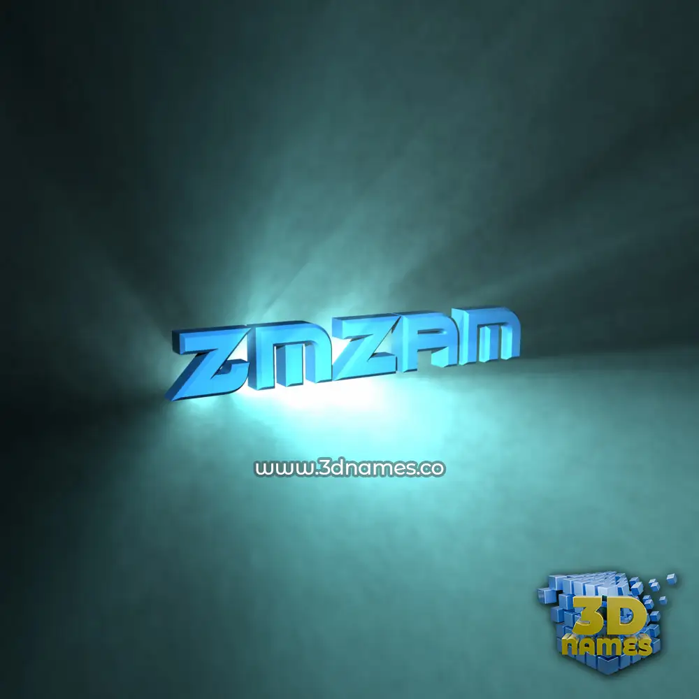 zmzam in Light Shine style - 3D name wallpaper
