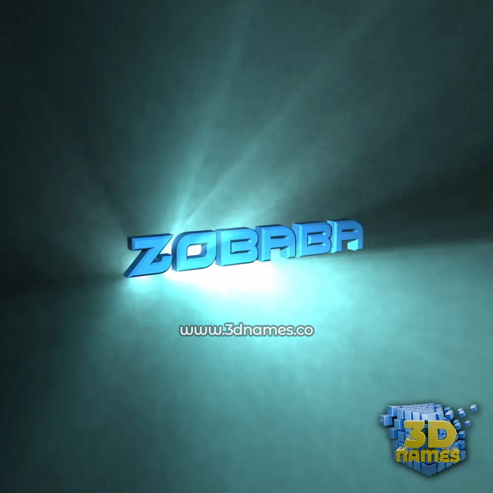 zobaba in Light Shine style - 3D name wallpaper