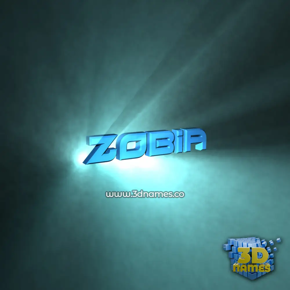 zobia in Light Shine style - 3D name wallpaper
