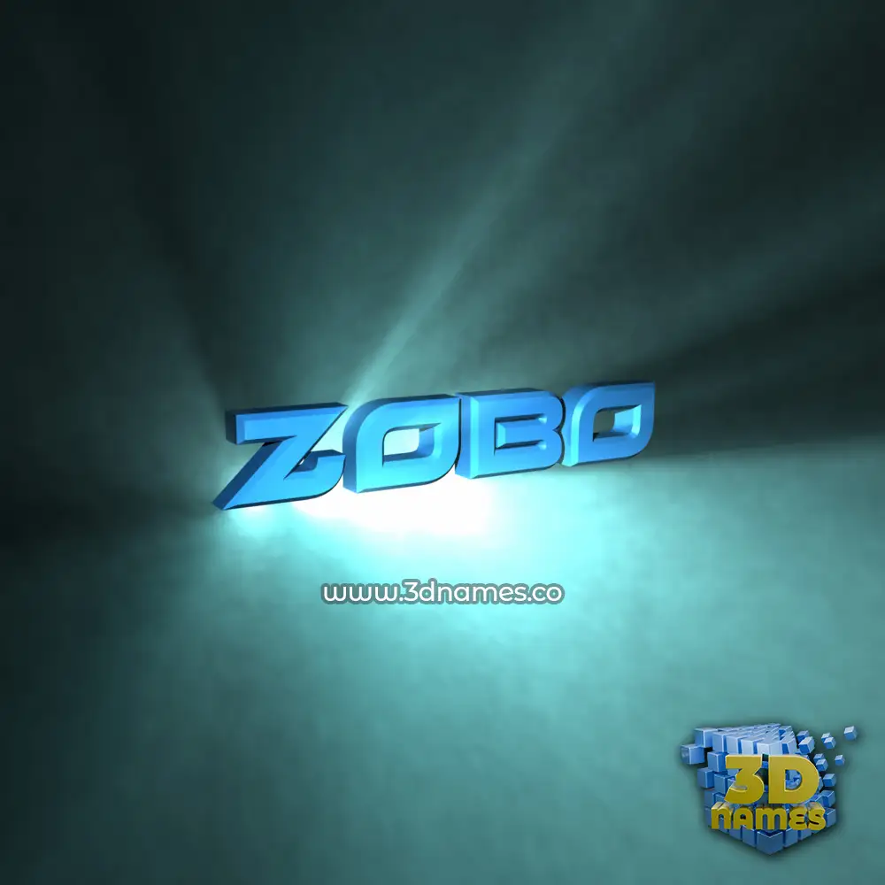 zobo in Light Shine style - 3D name wallpaper