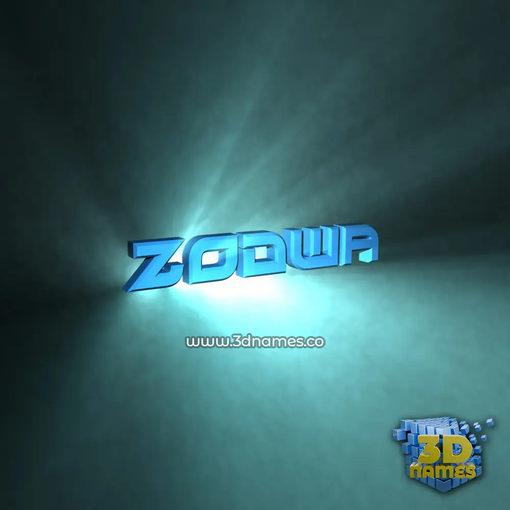 zodwa in Light Shine style - 3D name wallpaper