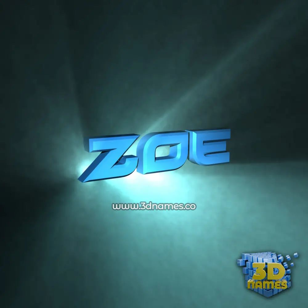 zoe in Light Shine style - 3D name wallpaper