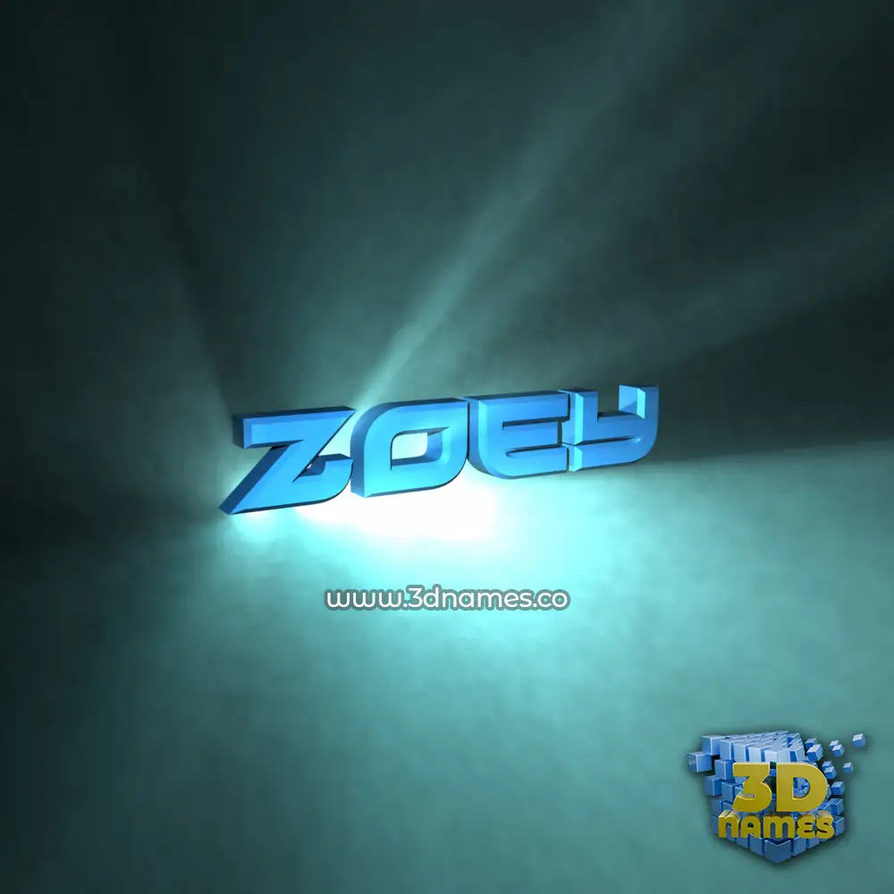 zoey in Light Shine style - 3D name wallpaper