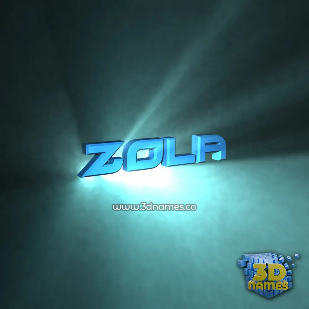 zola in Light Shine style - 3D name wallpaper