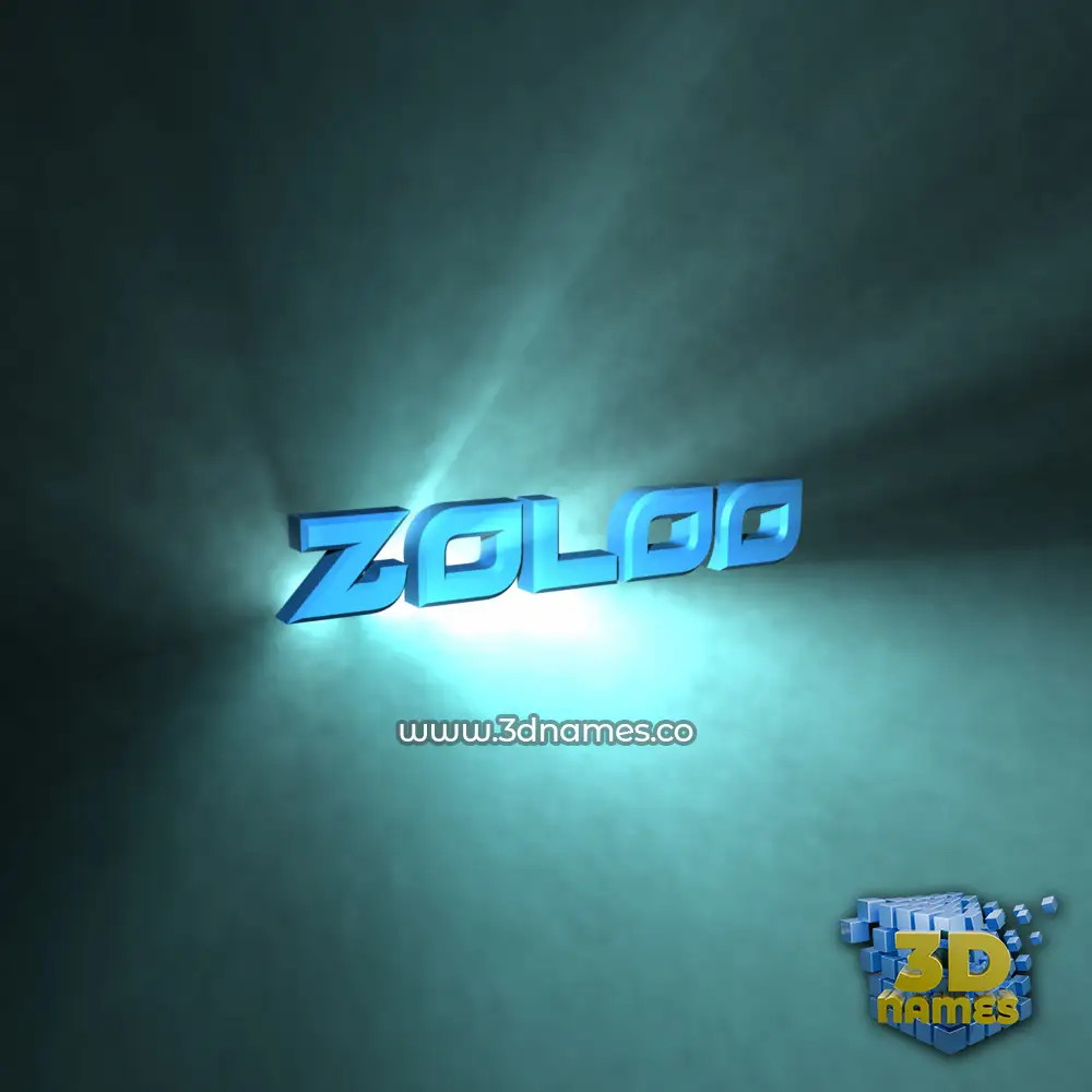 zoloo in Light Shine style - 3D name wallpaper