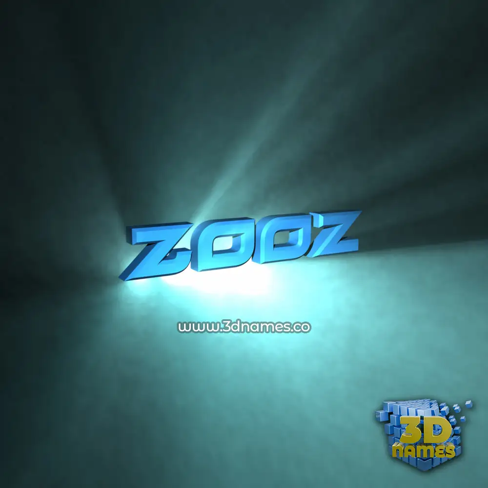zooz in Light Shine style - 3D name wallpaper