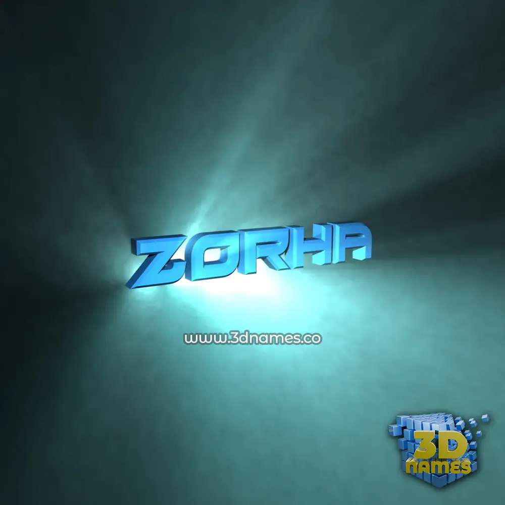 zorha in Light Shine style - 3D name wallpaper