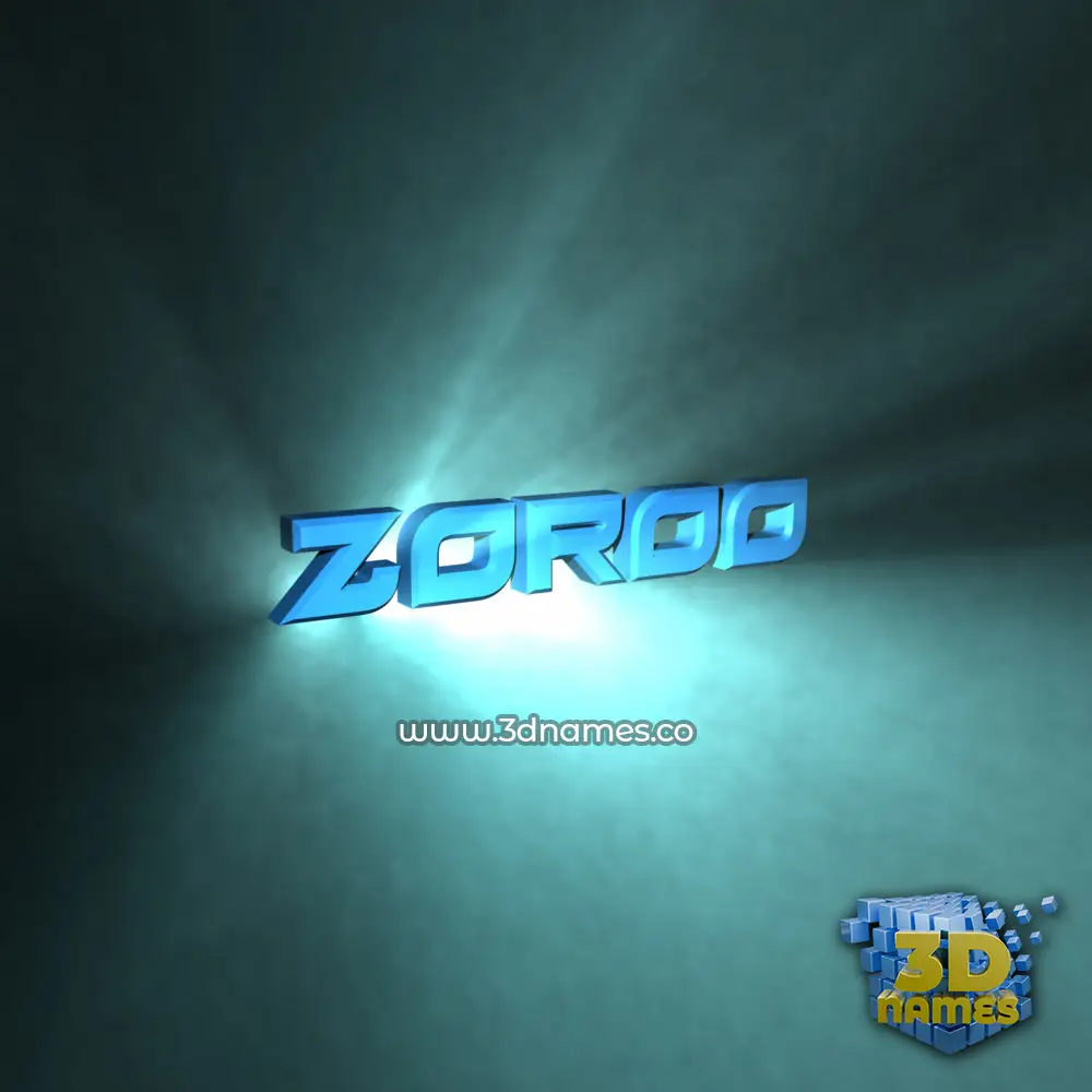 zoroo in Light Shine style - 3D name wallpaper