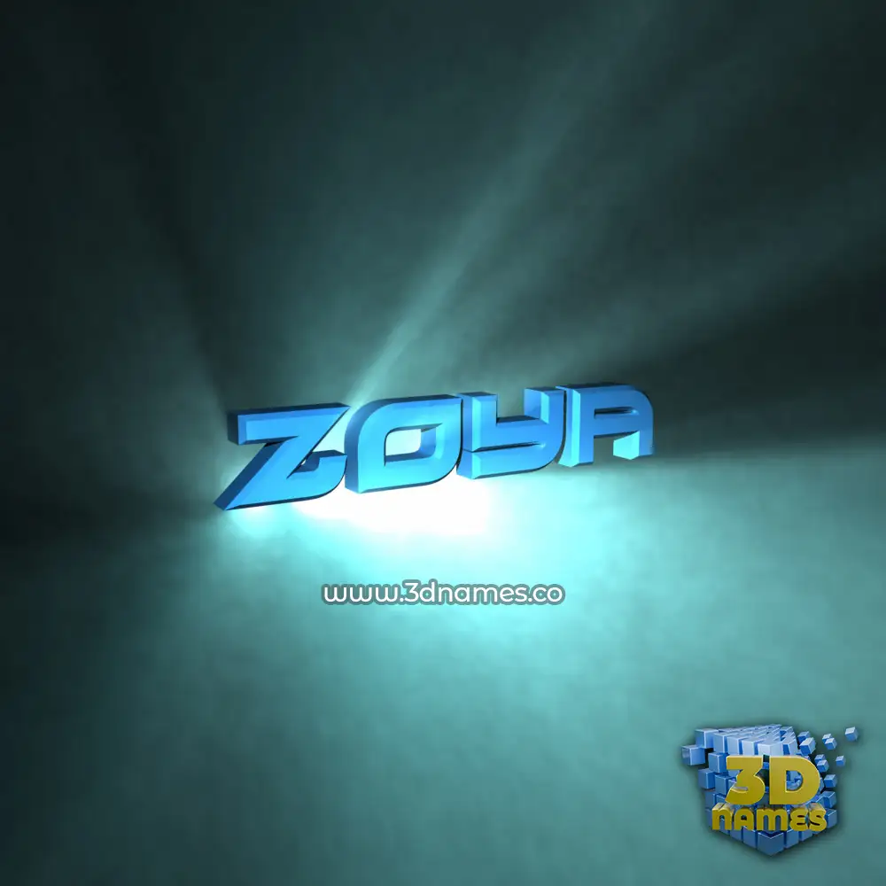 zoya in Light Shine style - 3D name wallpaper