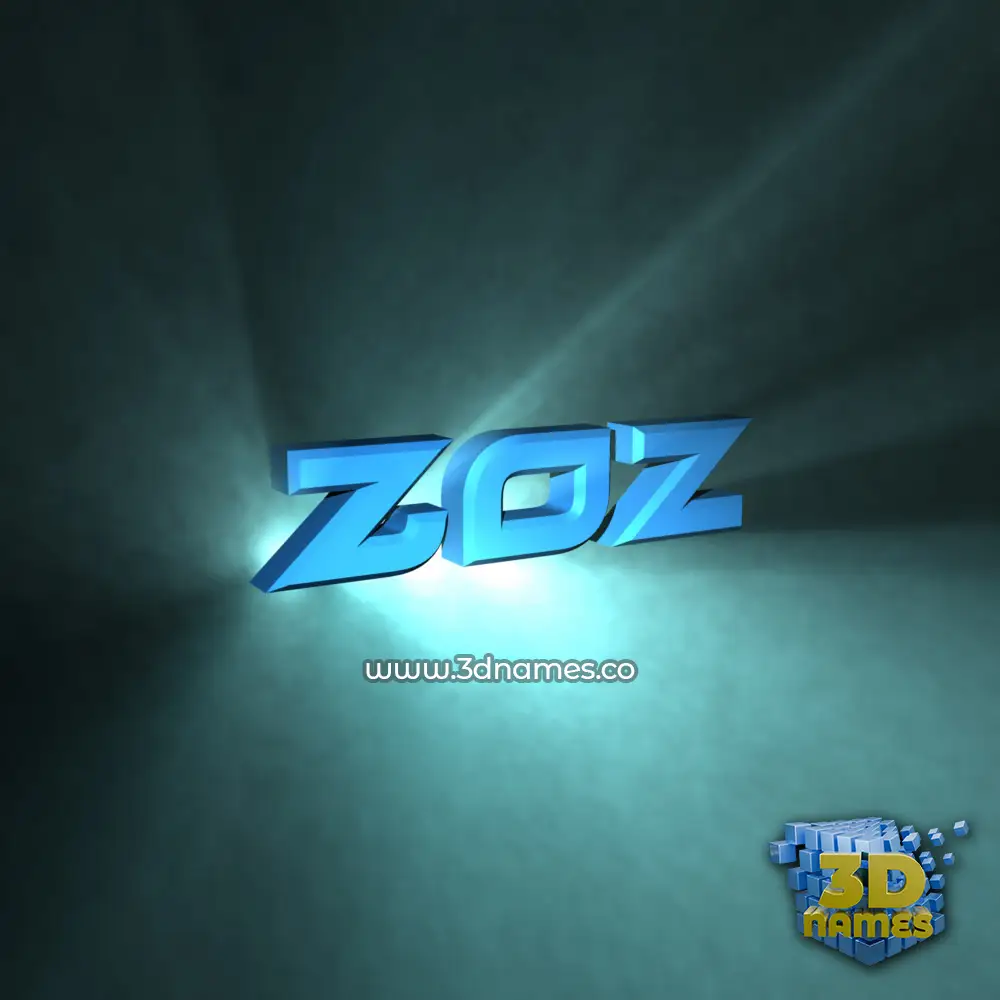 zoz in Light Shine style - 3D name wallpaper