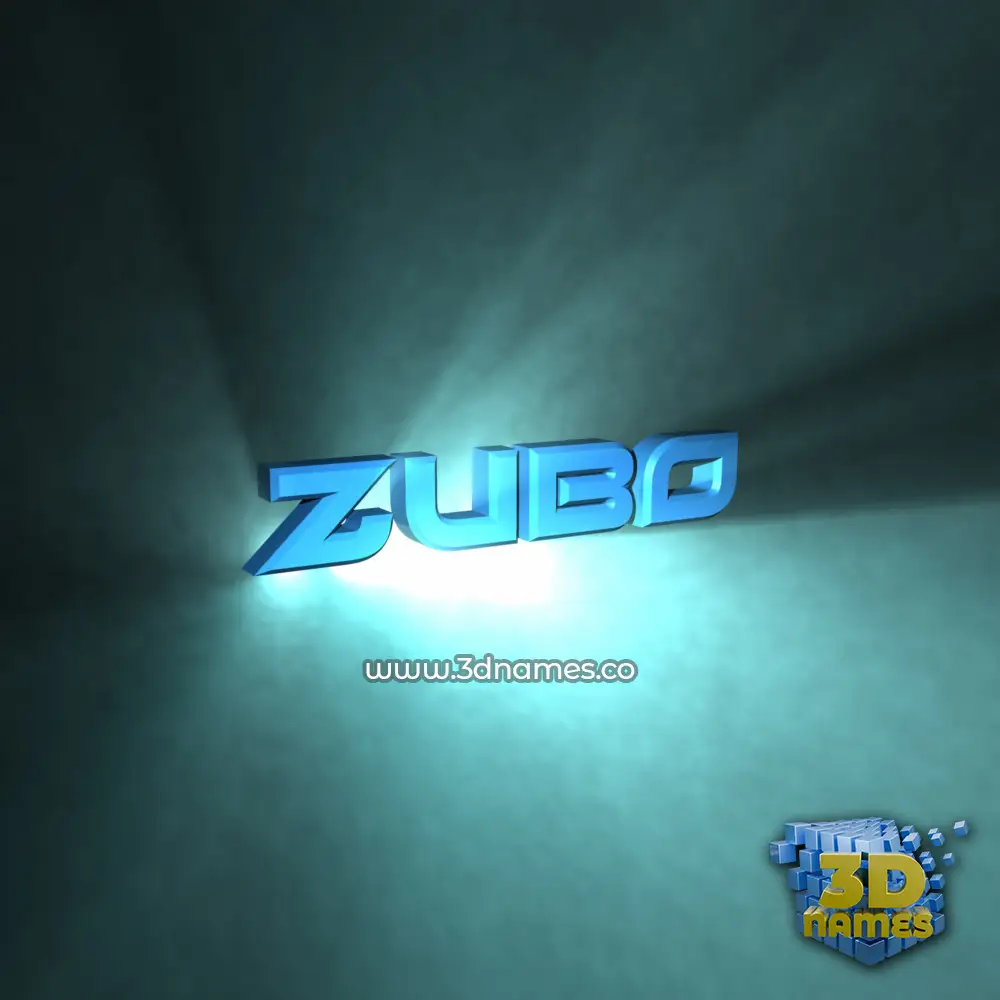 zubo in Light Shine style - 3D name wallpaper
