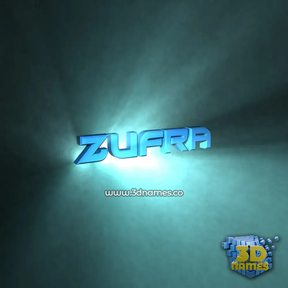 zufra in Light Shine style - 3D name wallpaper