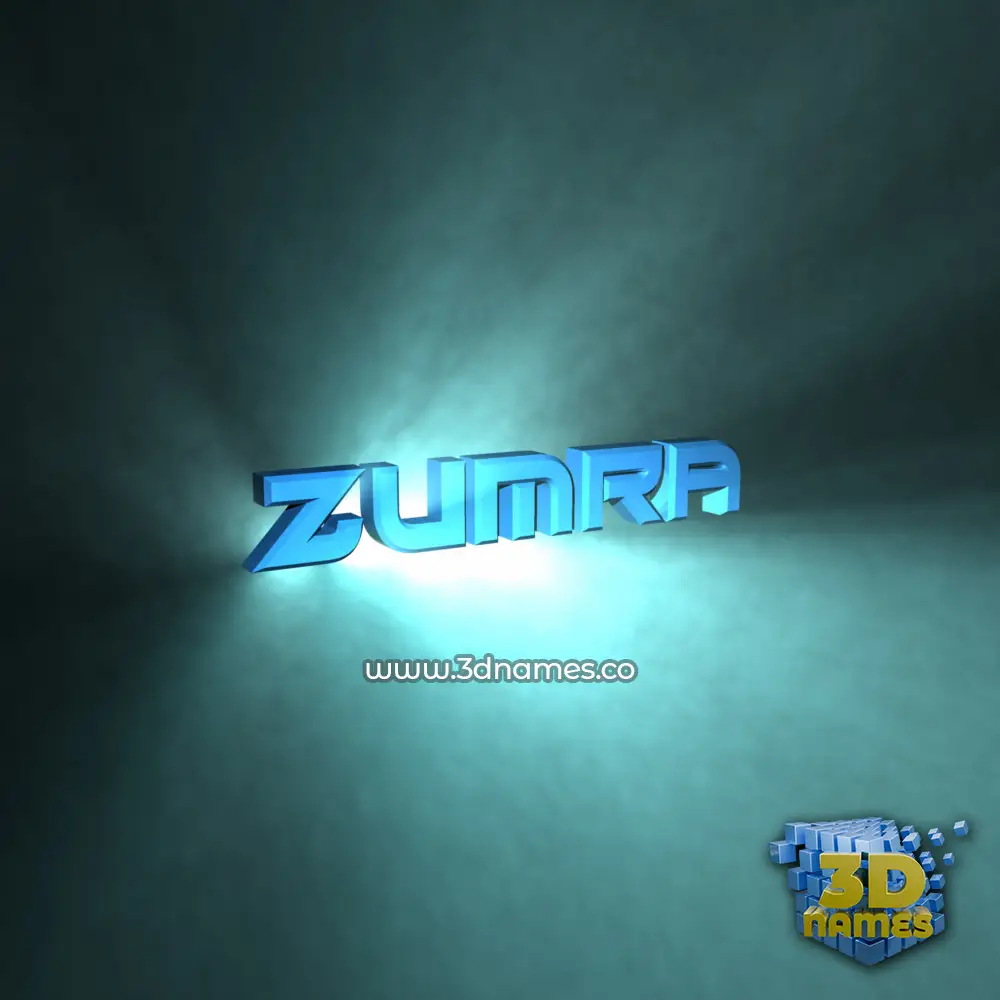 zumra in Light Shine style - 3D name wallpaper