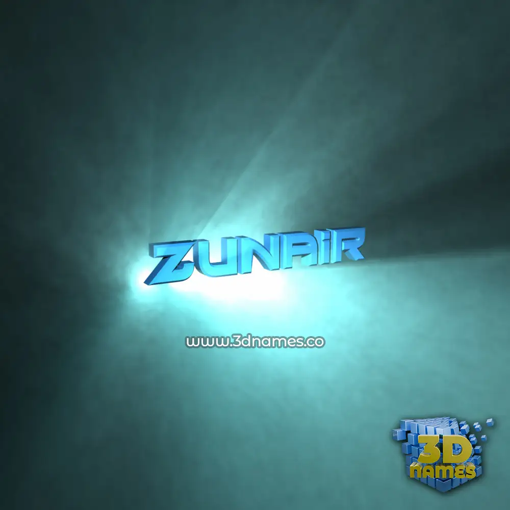 zunair in Light Shine style - 3D name wallpaper