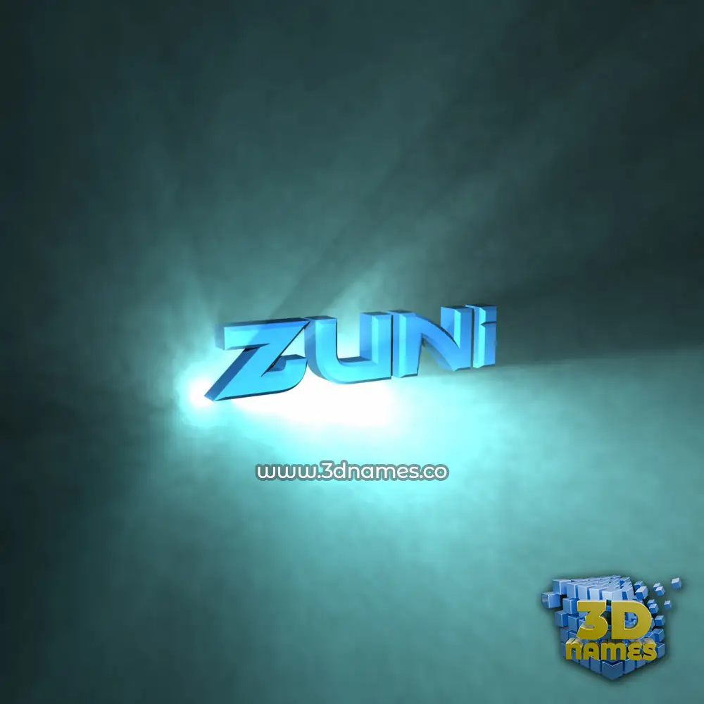 zuni in Light Shine style - 3D name wallpaper