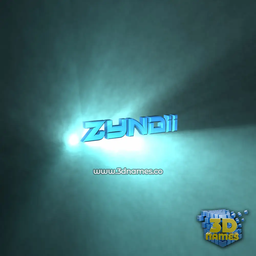 zyndii in Light Shine style - 3D name wallpaper