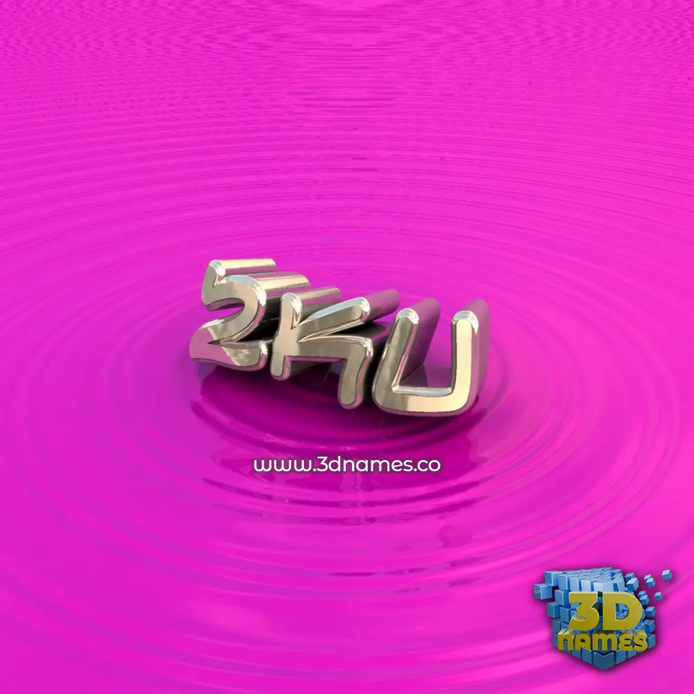2ku in Pink Graffiti style - 3D name wallpaper