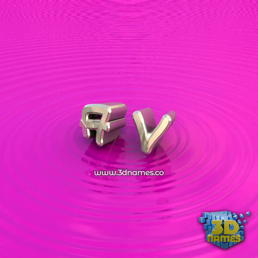a v in Pink Graffiti style - 3D name wallpaper