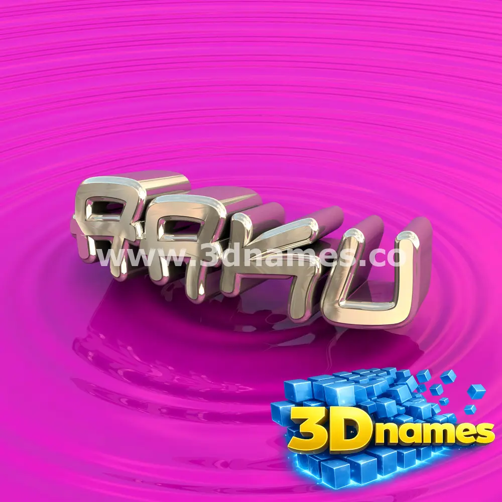 aaku in Pink Graffiti style - 3D name wallpaper