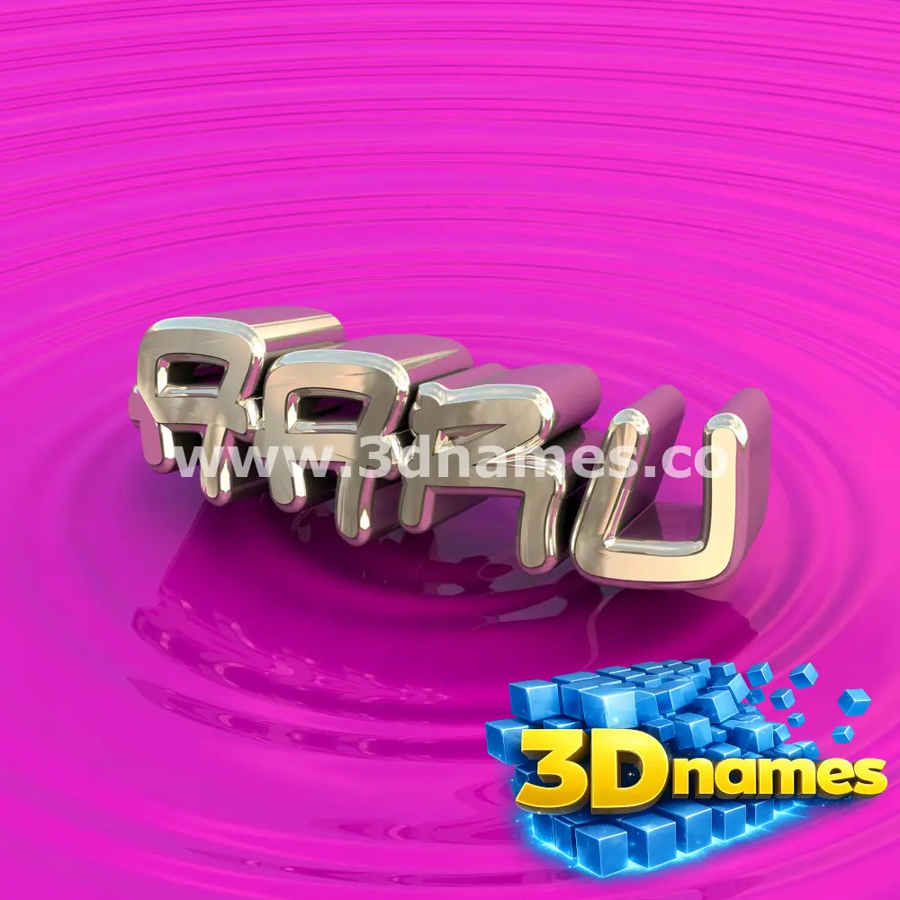 aaru in Pink Graffiti style - 3D name wallpaper