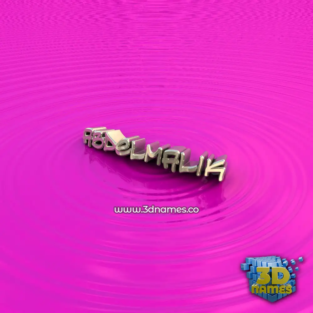 abdelmalik in Pink Graffiti style - 3D name wallpaper