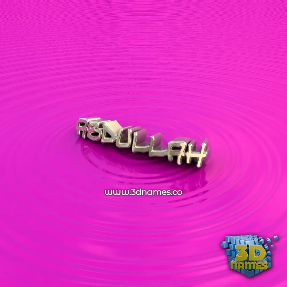 abdullah in Pink Graffiti style - 3D name wallpaper