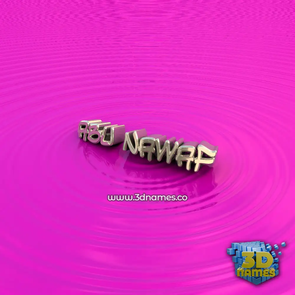 abu nawaf in Pink Graffiti style - 3D name wallpaper