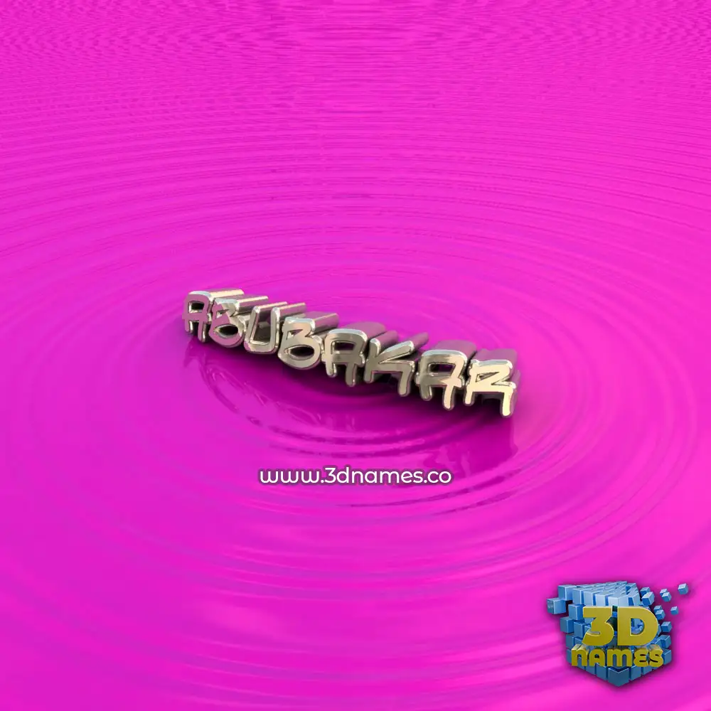 abubakar in Pink Graffiti style - 3D name wallpaper