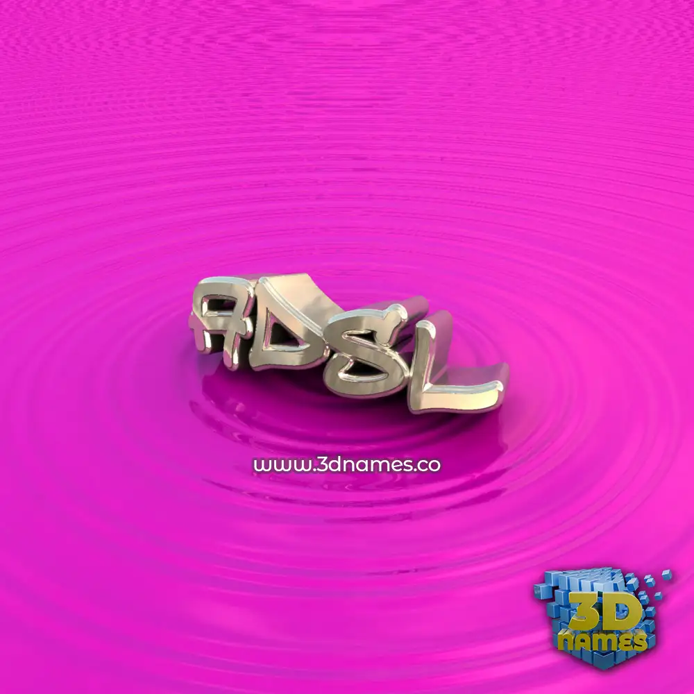 adsl in Pink Graffiti style - 3D name wallpaper