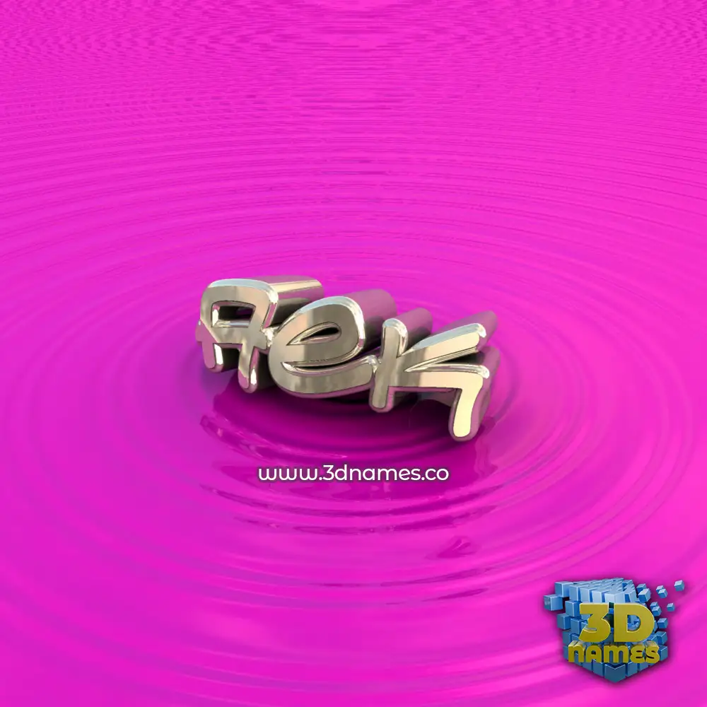 aek in Pink Graffiti style - 3D name wallpaper