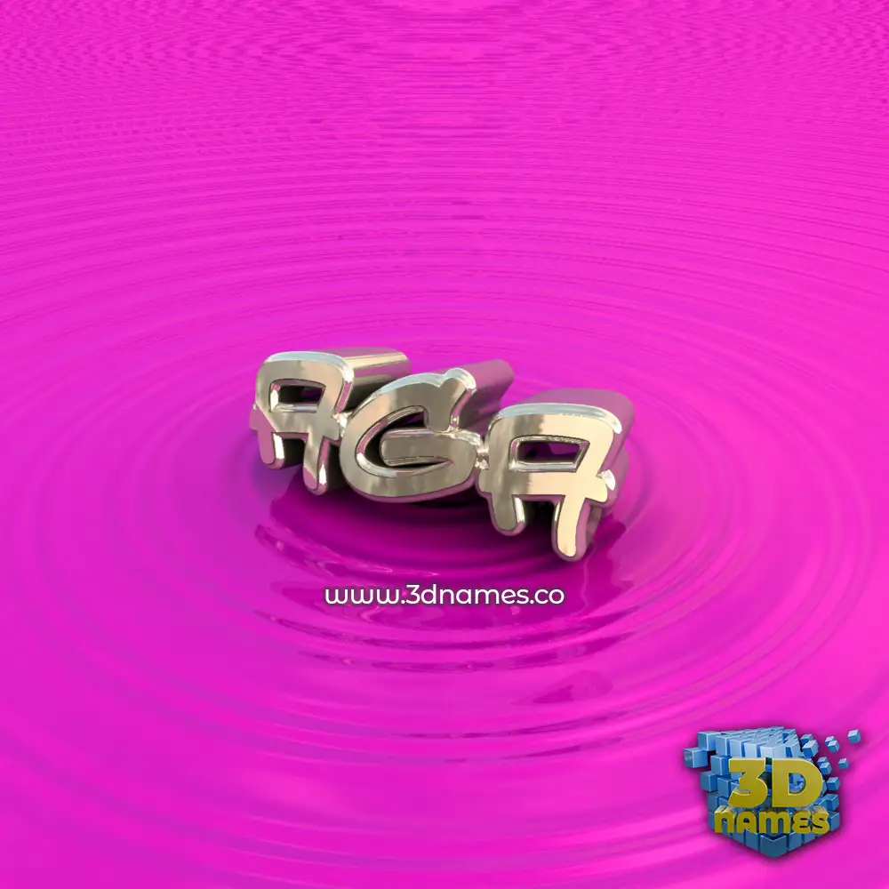 aga in Pink Graffiti style - 3D name wallpaper