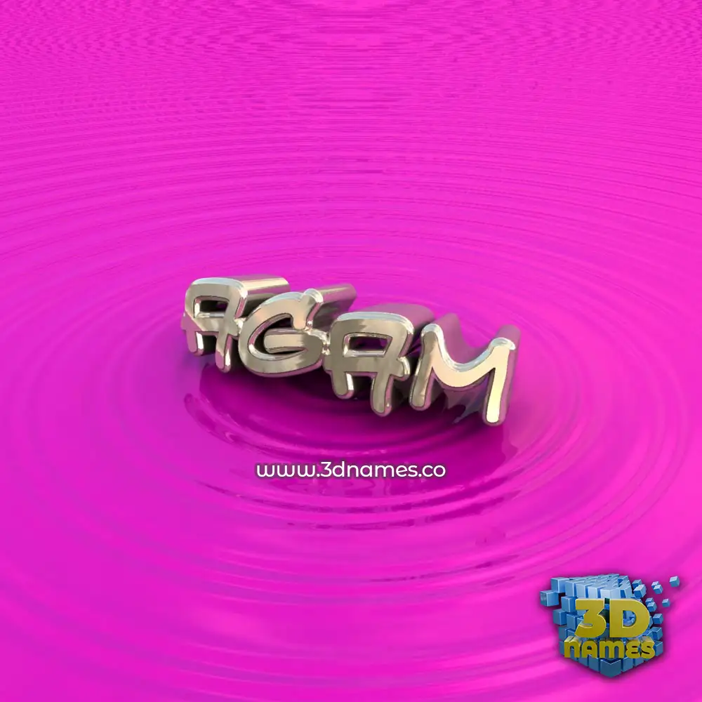 agam in Pink Graffiti style - 3D name wallpaper