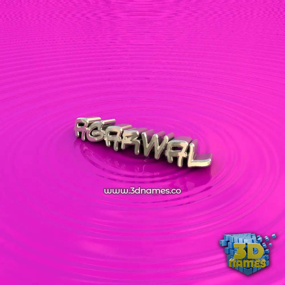 agarwal in Pink Graffiti style - 3D name wallpaper