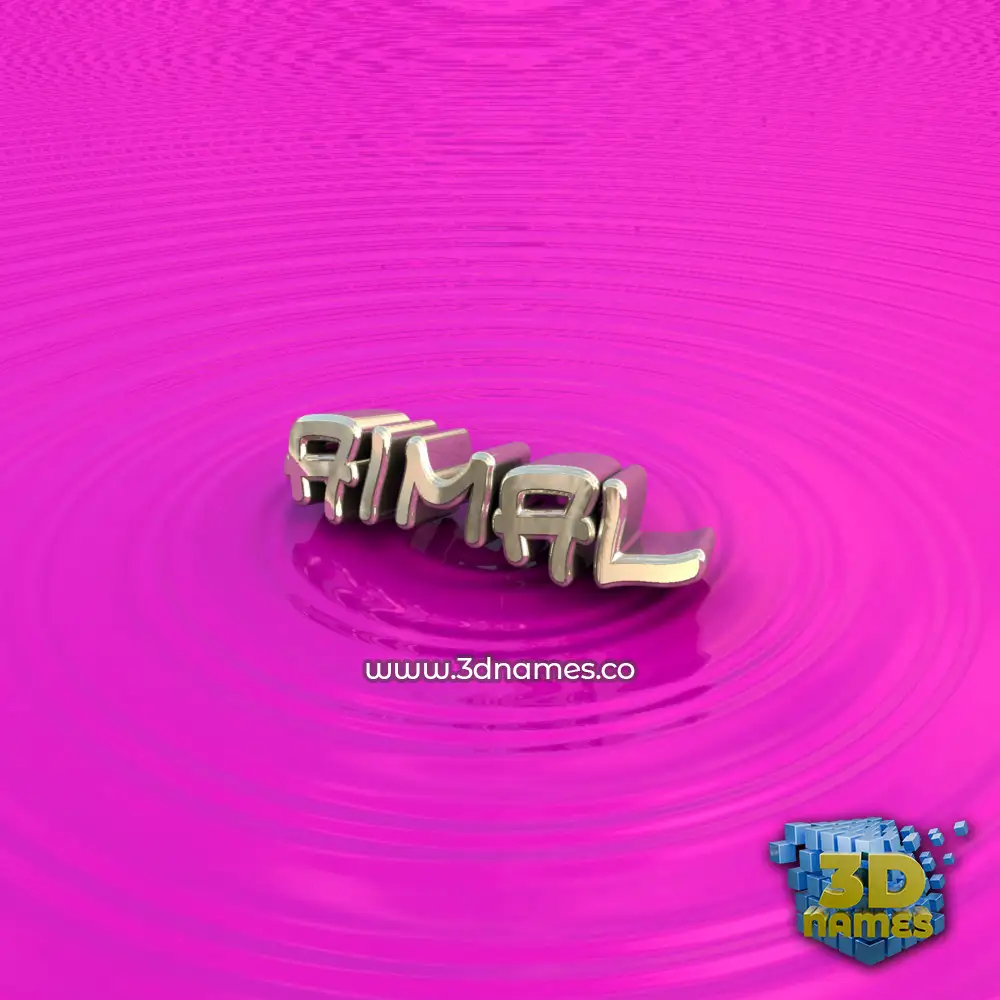 aimal in Pink Graffiti style - 3D name wallpaper