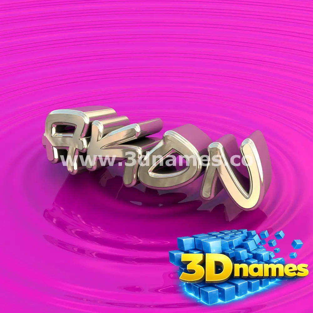 akon in Pink Graffiti style - 3D name wallpaper