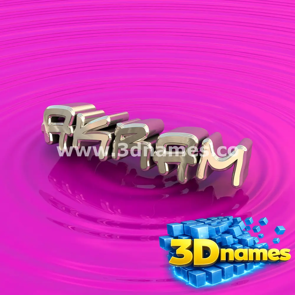 akram in Pink Graffiti style - 3D name wallpaper