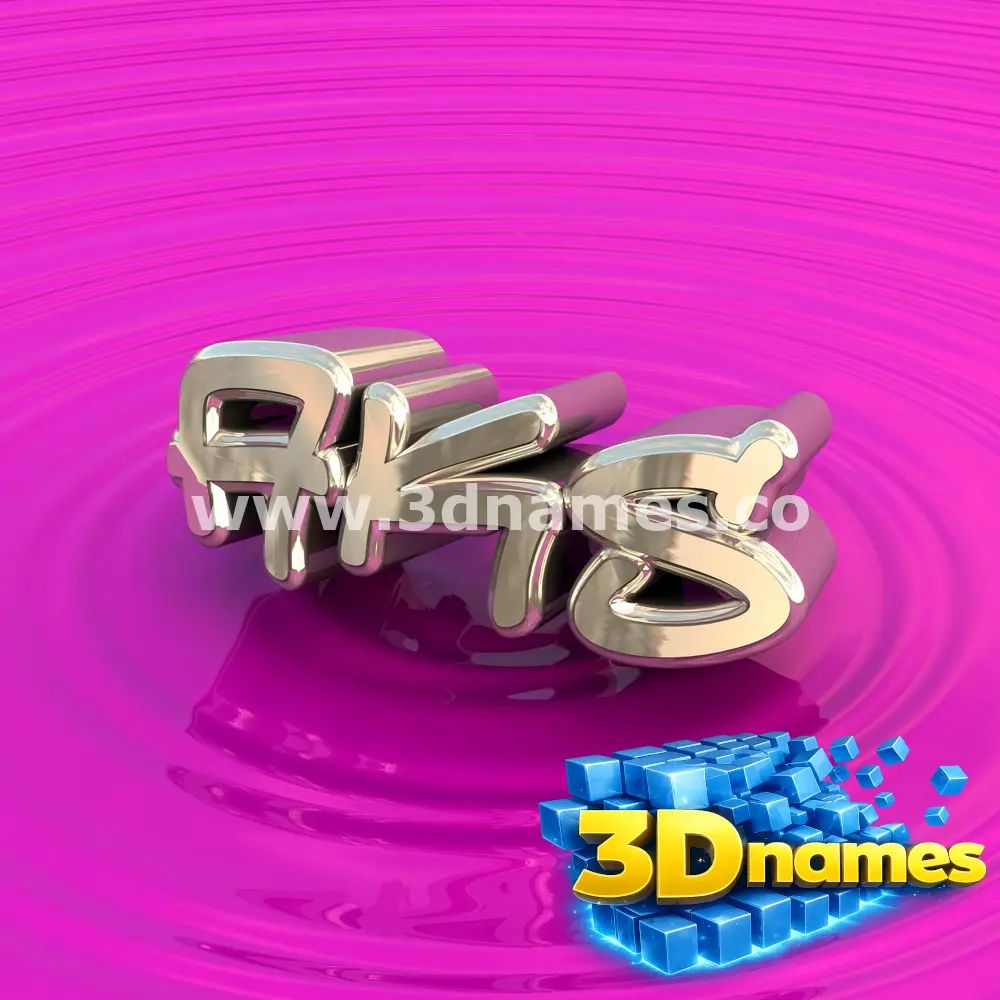 aks in Pink Graffiti style - 3D name wallpaper