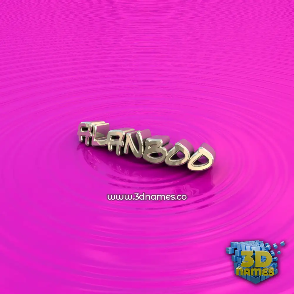 alanboo in Pink Graffiti style - 3D name wallpaper