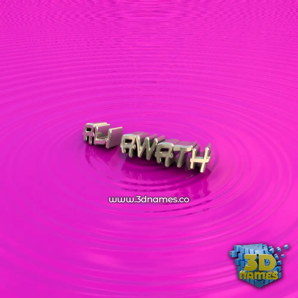 ali awath in Pink Graffiti style - 3D name wallpaper