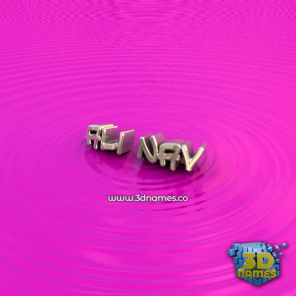 ali nav in Pink Graffiti style - 3D name wallpaper