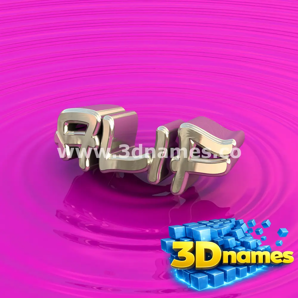 alif in Pink Graffiti style - 3D name wallpaper