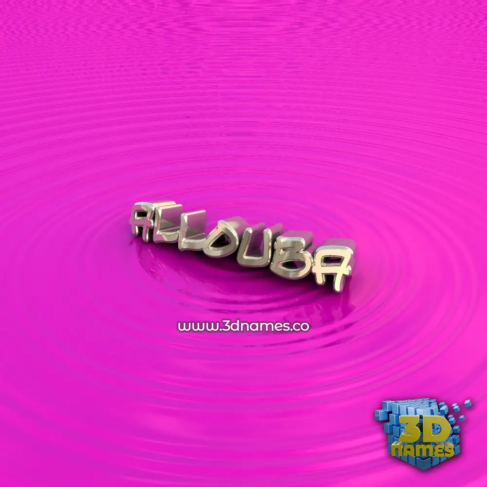 allouba in Pink Graffiti style - 3D name wallpaper