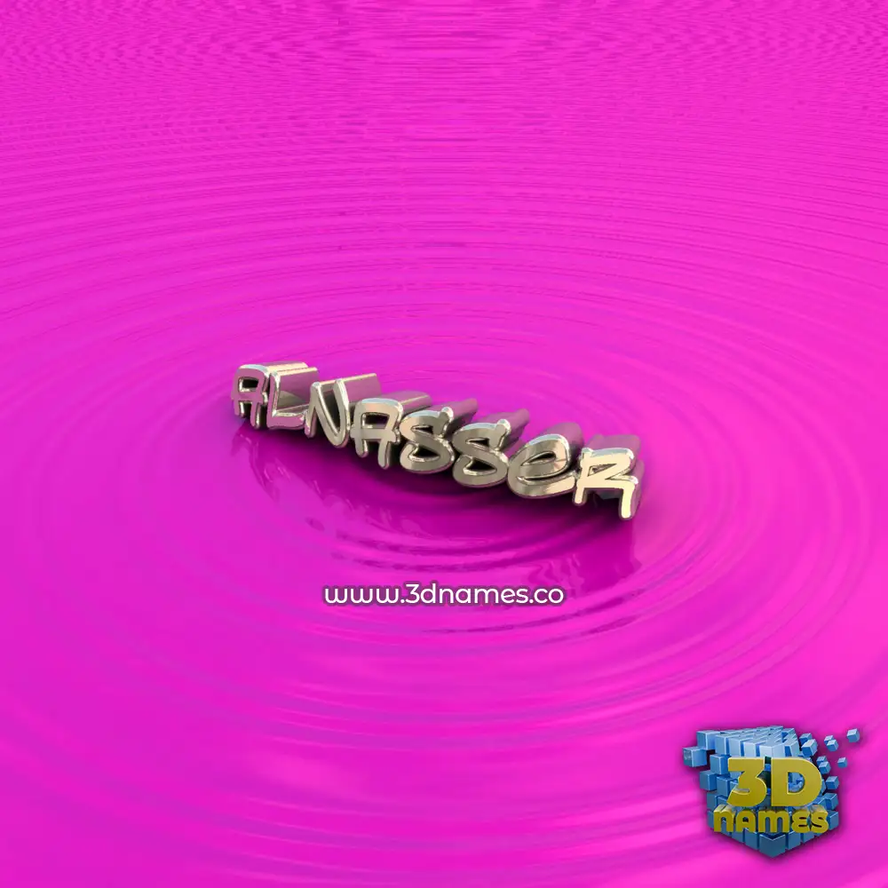 alnasser in Pink Graffiti style - 3D name wallpaper